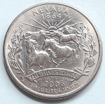 Estados Unidos 2006 `Nevada` Moeda Comemorativa da Série State Quarters Cunhagem `P` Filadélfia KM# 382