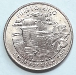 Estados Unidos 2009 `Estado Livre Associado de Porto Rico` Moeda Comemorativa da Série State Quarters Cunhagem `P` Filadélfia KM# 446