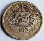 Brasil 1887 100 Réis Cupro-Níquel V029