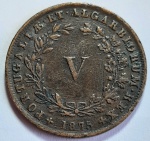 Portugal 1875 V Réis Cobre KM# 513