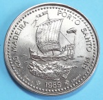 Portugal 1989 100 Escudos Moeda Comemorativa II Série Descobrimentos - À Conquista do Atlântico - Porto Santo e Madeira Cupro-Níquel KM# 647