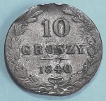 Polônia 1840 10 Groszy Cunhagem: MW (Varsóvia) Prata 0,192 2.9 g  C# 113a