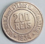 Brasil 1934 200 Réis  Cupro-Níquel V106