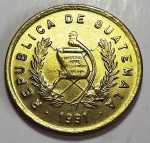 Guatemala 1991 1 Centavo Latão KM# 275
