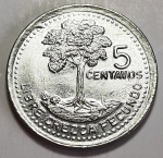 Guatemala 1995 5 Centavos Cupro-Níquel KM# 276