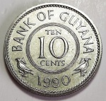 Guiana 1990 10 Cents Cupro-Níquel KM# 33