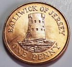 Jersey 1992 2 Penny Aço com revestimento de Cobre KM# 54b