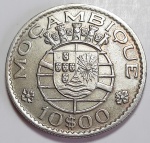 Moçambique Colônia Portuguesa 1970 10 Escudos Cupro-Níquel KM# 79b
