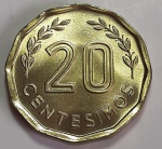Uruguai 1981 20 Centésimos Alumínio-Bronze KM# 67