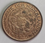 Holanda 1925 1 Cent Rainha Wilhelmina Bronze KM# 152 (4 Fotos)