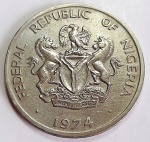 Nigéria 1973 10 Kobo Cupro-Níquel KM# 10.1