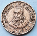 Nicarágua 1946 10 Centavos de Córdoba Cupro-Níquel KM# 17.1