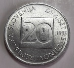 Eslovênia 1993 20 Stotinov Alumínio KM# 8