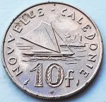 Nova Caledonia Colectividade Ultramarina Francesa 1989 10 Francos Níquel KM# 11