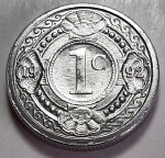 Antilhas Holandesas 1992 1 Cent Rainha Beatrix (1980 - 2013) Aço com revestimento de Níquel KM# 32