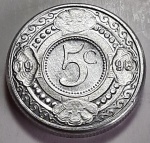 Antilhas Holandesas 1998 5 Cents Rainha Beatrix (1980 - 2013) Aço com revestimento de Níquel KM# 33