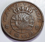 Cabo Verde 1968 1 Escudo Bronze KM# 8