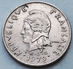 Polinésia Francesa 1979 10 Francos Colectividade Ultramarina Francesa (1965 - 2020) Níquel KM# 8 (4 Fotos)