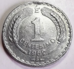 Chile 1962 1 Centésimo Alumínio KM# 189