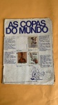 ALBUM DE FIGURINHAS  AS COPAS DO MUNDO, INCOMPLETO, TEM DESGASTE POR MANUSEIO E MANCHAS
