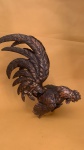 ANTIGO GALO DE BRIGA EM METAL, 22CM CONSERVADO