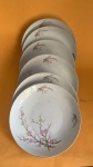 CONJUNTO DE 6 PARTOS FUNDO EM PORCELANA , DECORADA COM FLORES DE PESSEGO, CONSERVADOS