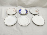 Lote de 6 pires de chá diversas em porcelana. Medindo o maior 16cm de diâmetro.