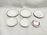 Lote de 6 pires de café diversas em porcelana. Medindo o maior 12,5cm de diâmetro.
