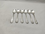 Jogo de 6 colheres de sorvete em prata 90 Fracalanza modelo laço. Medindo 13cm de comprimento.