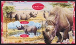 Gabão 2020 - Rinocerontes, bloco filatélico alusivo ao tema!