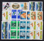 Brasil - Seleção de 12 quadras de selos comemorativos sem carimbo com goma e todas diferentes e perfeitas!