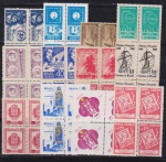 Brasil - Seleção de 12 antigas quadras de selos comemorativos sem carimbo com goma e todas diferentes e perfeitas!