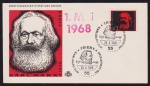 Alemanha 1968 - Marx, envelope FDC com selo e carimbo comemorativo!