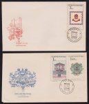 Tchecoslováquia 1968 - Arte e pintura, série de 2 envelopes FDC's com selos e carimbos comemorativos!