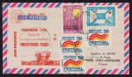 Uruguai 1975 - Envelope de primeiro voo Montevideo Paris com selos e carimbos do voo!