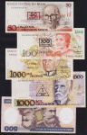 Brasil - Seleção de 5 cédulas do Brasil, diferentes, perfeitas e sem sinais de uso! Oportunidade!