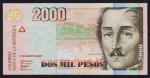 Colômbia 2007 -Cédula no valor de 2.000 Pesos com mínimos sinais de uso!
