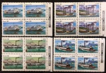 Brasil 1985 - Embarcações, série completa em quadras sem carimbo com goma!