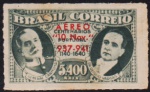 Brasil 1942 - Getúlio e Carmona, selo aéreo sem carimbo com a variedade catalogada `Colarinho branco em Carmona`!
