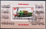 Coreia do Norte - Ferrovias, bloco filatélico alusivo ao tema!