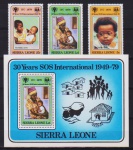 Serra Leoa 1979 - Ano da Criança, série de selos e bloco sem carimbo com goma!
