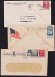 Estados Unidos - Seleção de 3 envelopes FDC's com selos e carimbos!
