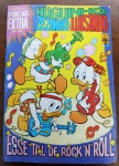 Edição Extra Nº 162 - "Esse Tal de Rock'n'Roll" (Maio, 1985)Relíquia histórica da Editora Abril, lançada originalmente em maio de 1985. Este exemplar é inteiramente dedicado ao tema musical, trazendo aventuras vibrantes com Huguinho, Zezinho e Luisinho no mundo do Rock, capturando a estética e a cultura pop da década.