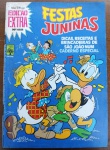 Walt Disney Edição Extra Nº 155 - Festas Juninas (1984)Relíquia histórica lançada originalmente em junho de 1984, esta edição é um marco por trazer um caderno especial com dicas, receitas e brincadeiras de São João, unindo o entretenimento dos quadrinhos com a cultura popular nacional.