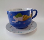 Gustavo Rosa, Sereia, Coleção Inverno Visa, xícara com 10cm de diâmetro e 8,5cm de largura, pires com 15cm de diâmetro