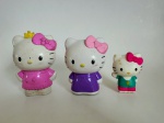 Lote com 3 Hello Kitty, Brinquedos MacDonalds, maior com 12cm de altura e menor com 8cm, no estado, com marcas de uso