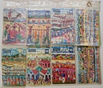 8 cartões telefônicos com reprodução de imagens de obras de Josinaldo, colecionismo