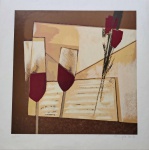 Olímpia Couto, Taças, gravura, tiragem 102/160, 50x50cm, sem moldura, com pequena quebra de papel