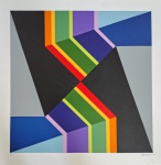 Fernando Durão, Composição geométrica, gravura, tiragem PA, 70x70cm, sem moldura