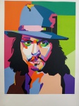 Marcelo Celau, Johnny Depp,  gravura, tiragem 106/180, 100x70cm, sem moldura